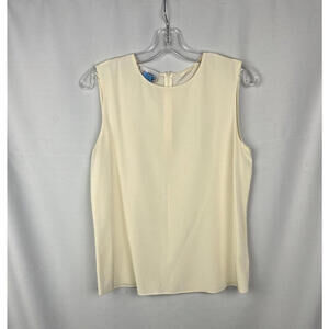 St. John Silk Tank Blouse Cream Size M